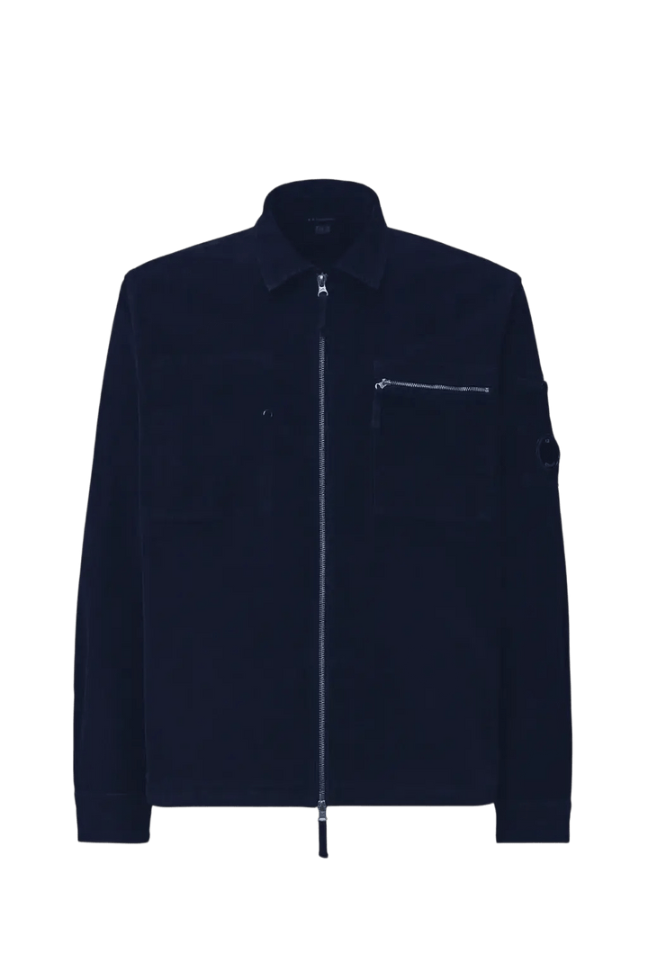 C.P. COMPANY - Surchemise Corduroy Lens Zipped Total Eclipse - Lothaire