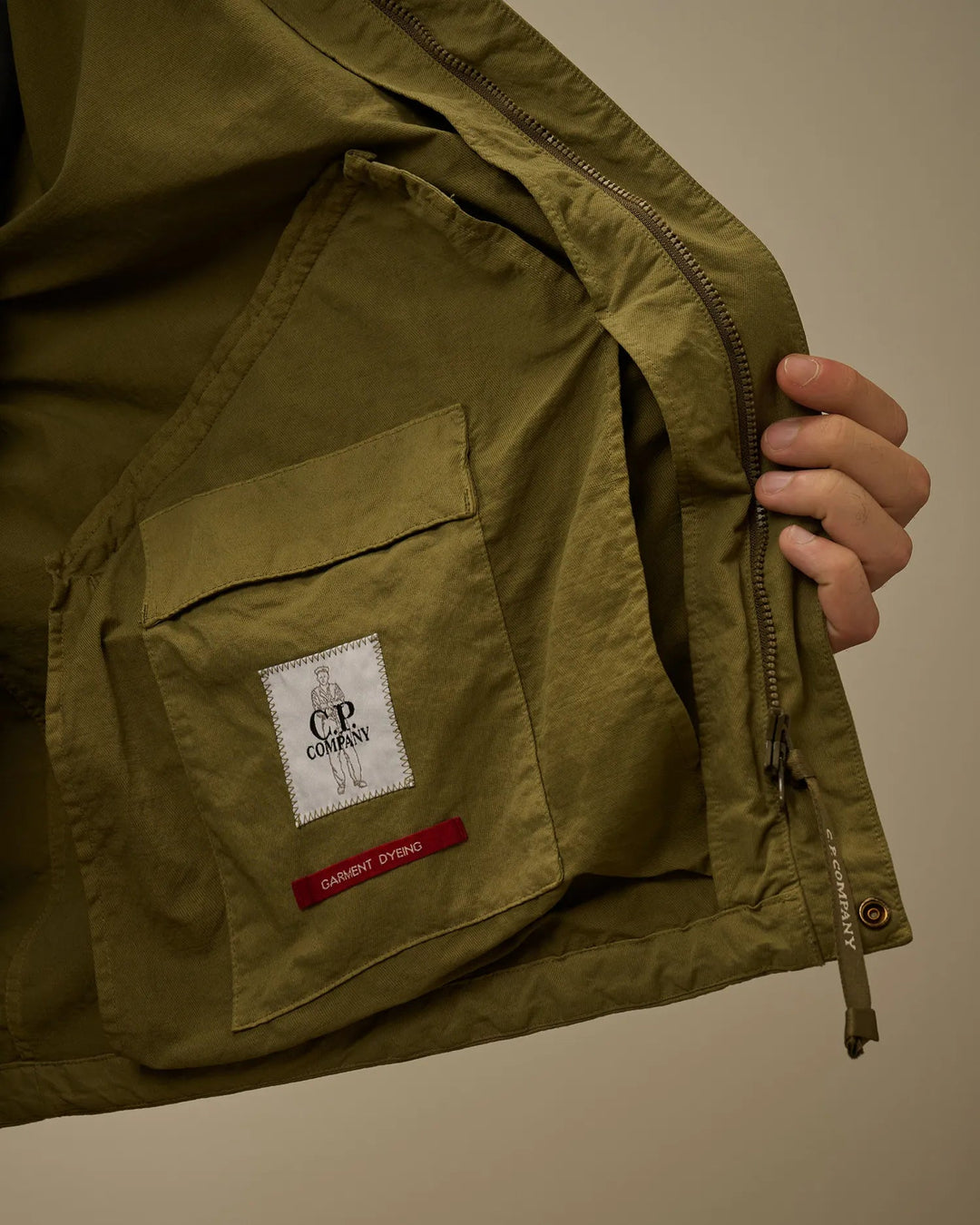 C.P. Company - Surchemise Diagonal Flatt Nylon Button Overshirt Capers - Lothaire