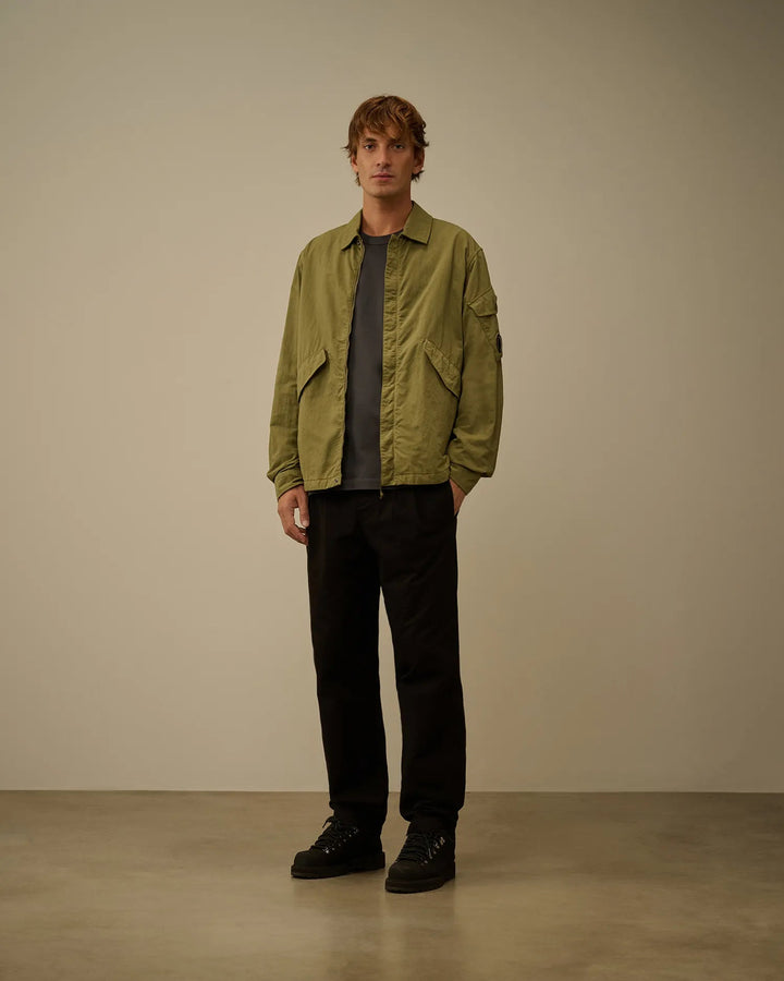 C.P. Company - Surchemise Diagonal Flatt Nylon Button Overshirt Capers - Lothaire