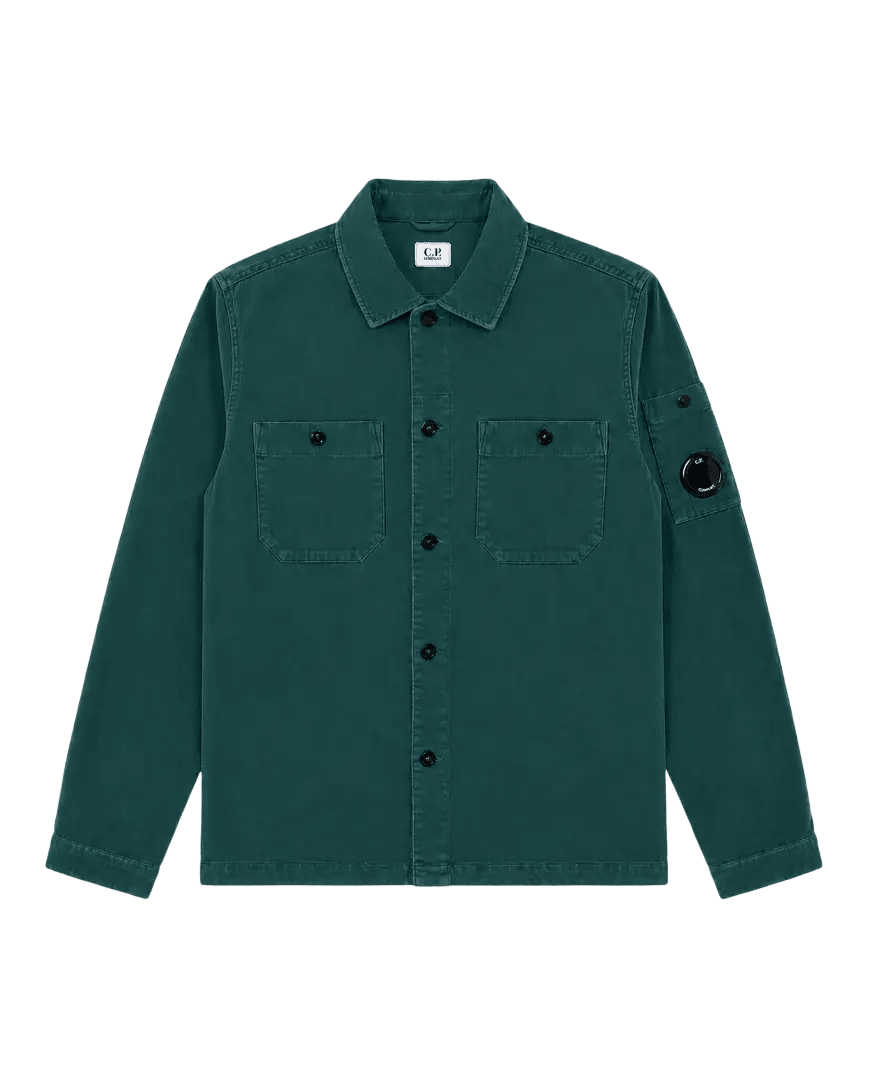 C.P. COMPANY - Surchemise en velours côtelé à Lens Vert sapin - Lothaire