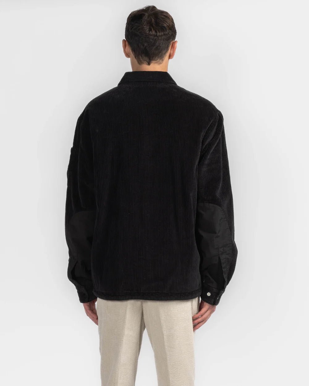 C.P. COMPANY - Surchemise Matelassée Corduroy 350 en Velours Côtelé Noir - Lothaire
