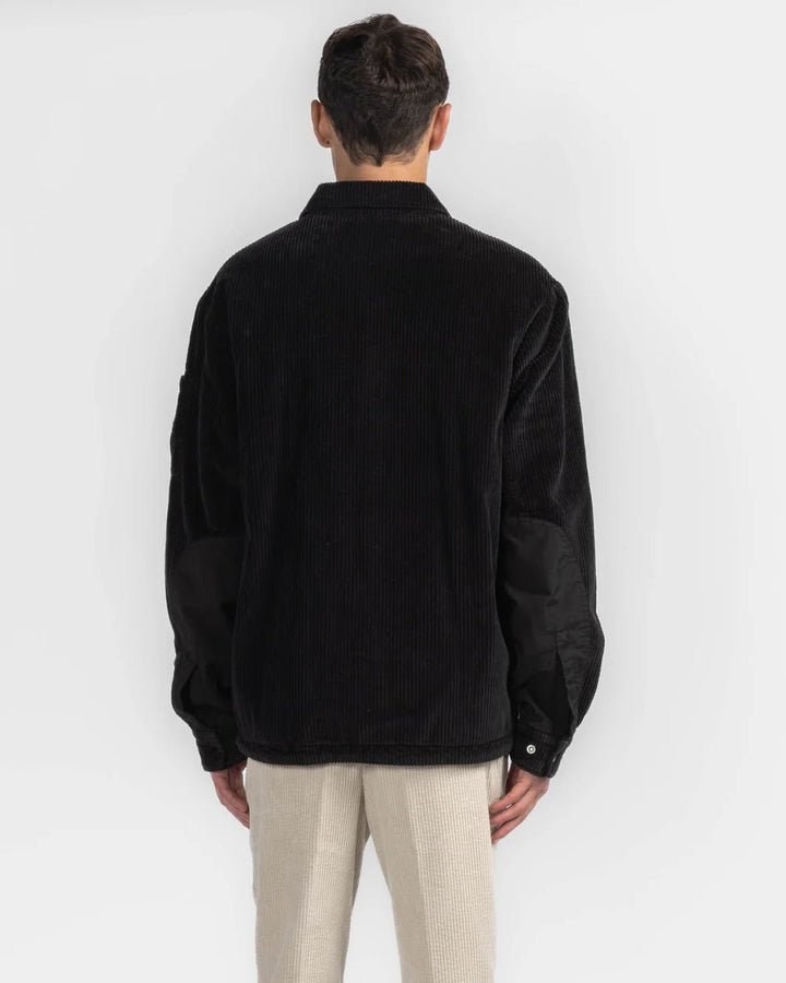C.P. COMPANY - Surchemise Matelassée Corduroy 350 en Velours Côtelé Noir - Lothaire