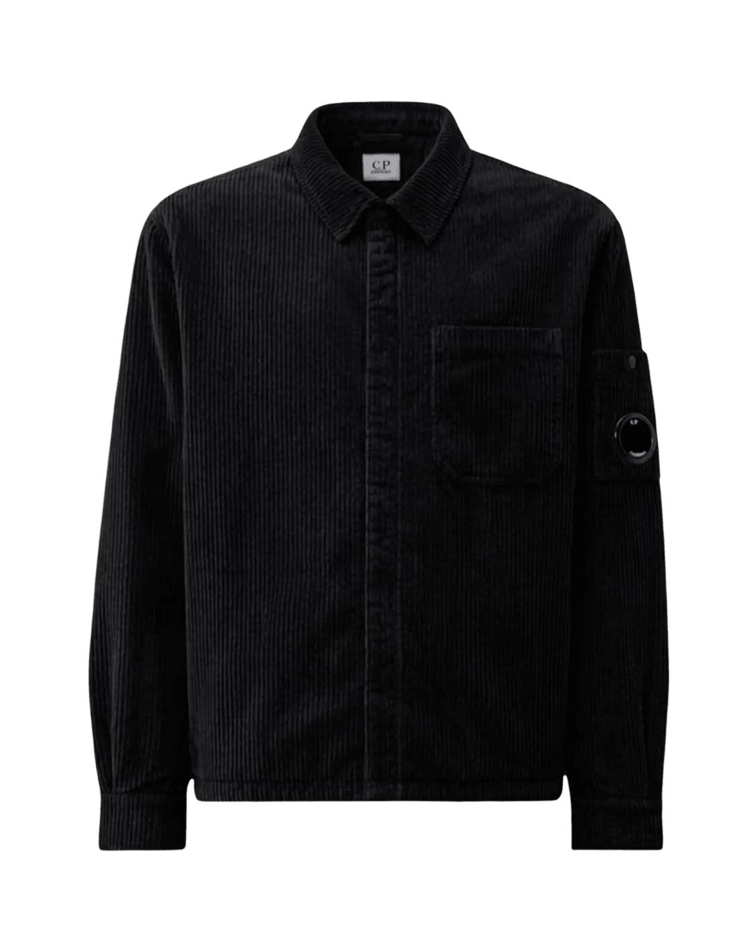C.P. COMPANY - Surchemise Matelassée Corduroy 350 en Velours Côtelé Noir - Lothaire