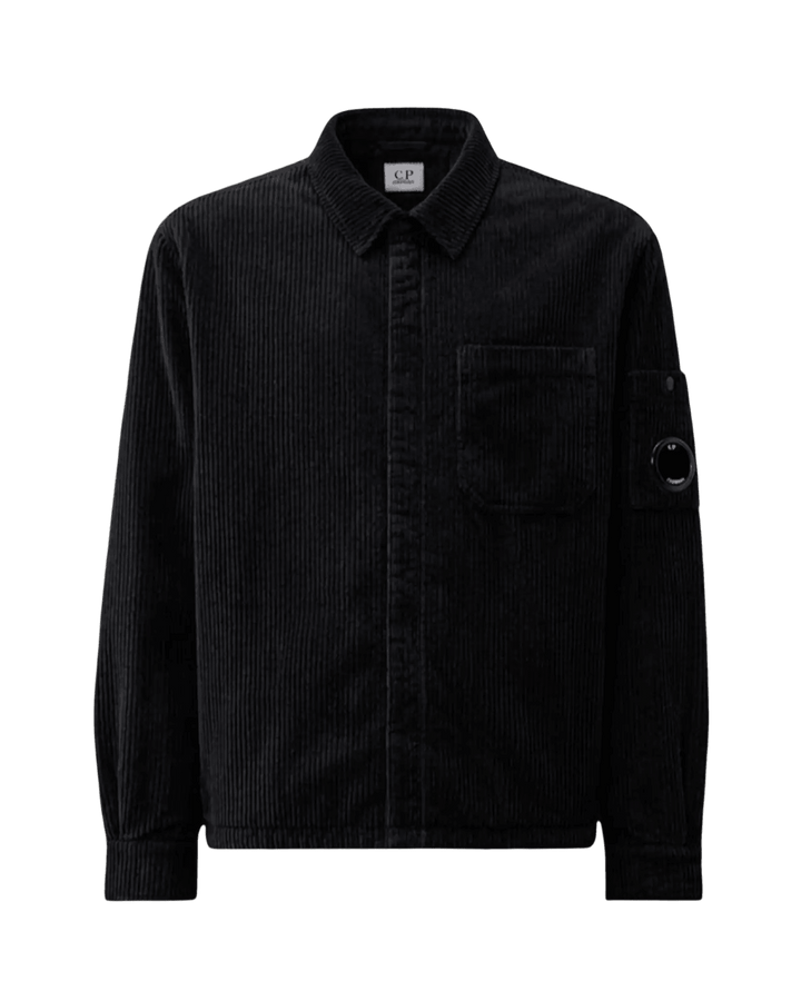 C.P. COMPANY - Surchemise Matelassée Corduroy 350 en Velours Côtelé Noir - Lothaire