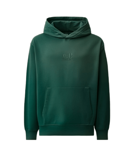 C.P. COMPANY - Sweat à capuche en molleton diagonal Vert Pin - Lothaire