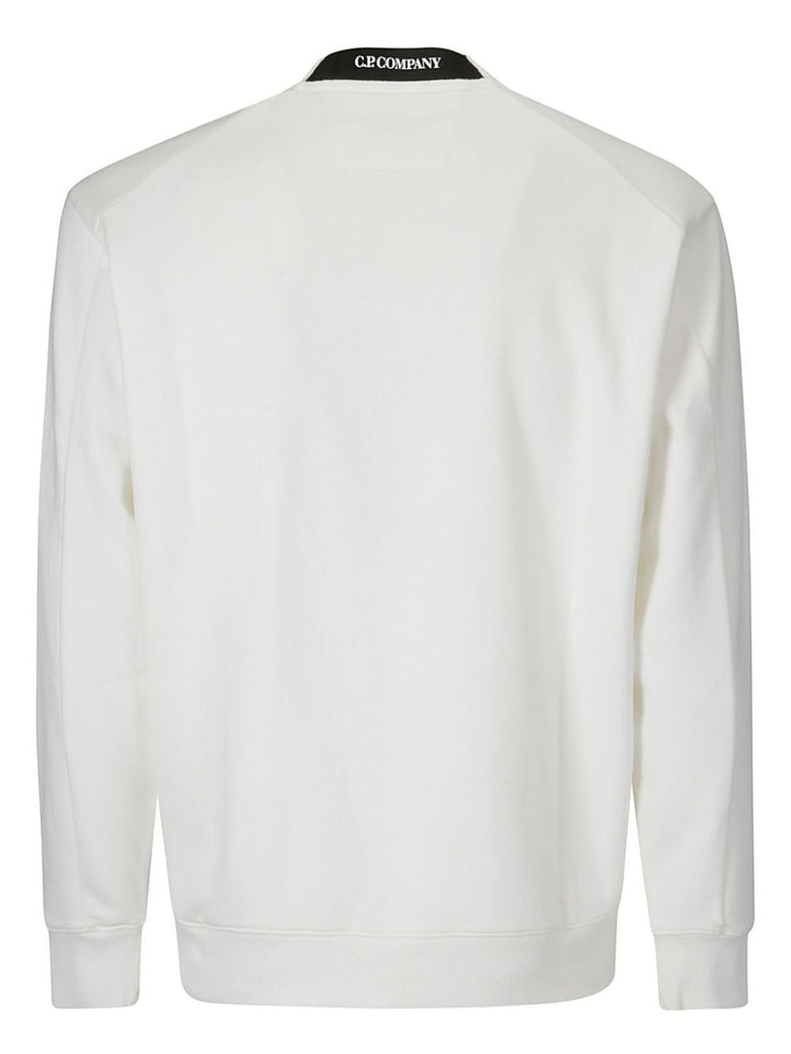 C.P. COMPANY - sweat Diagonal Raised en polaire blanc - Lothaire