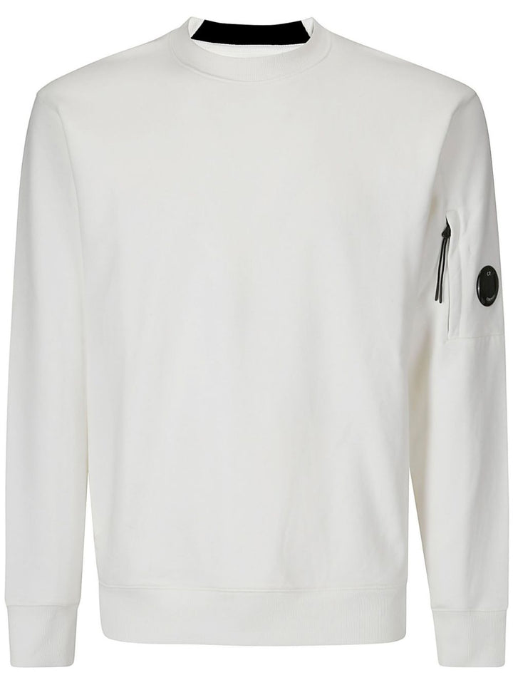 C.P. COMPANY - sweat Diagonal Raised en polaire blanc - Lothaire