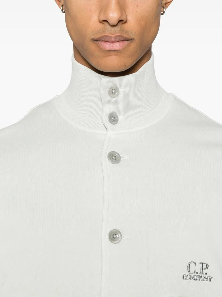 C.P. COMPANY - Sweat en Polaire Diagonal Blanc - Lothaire