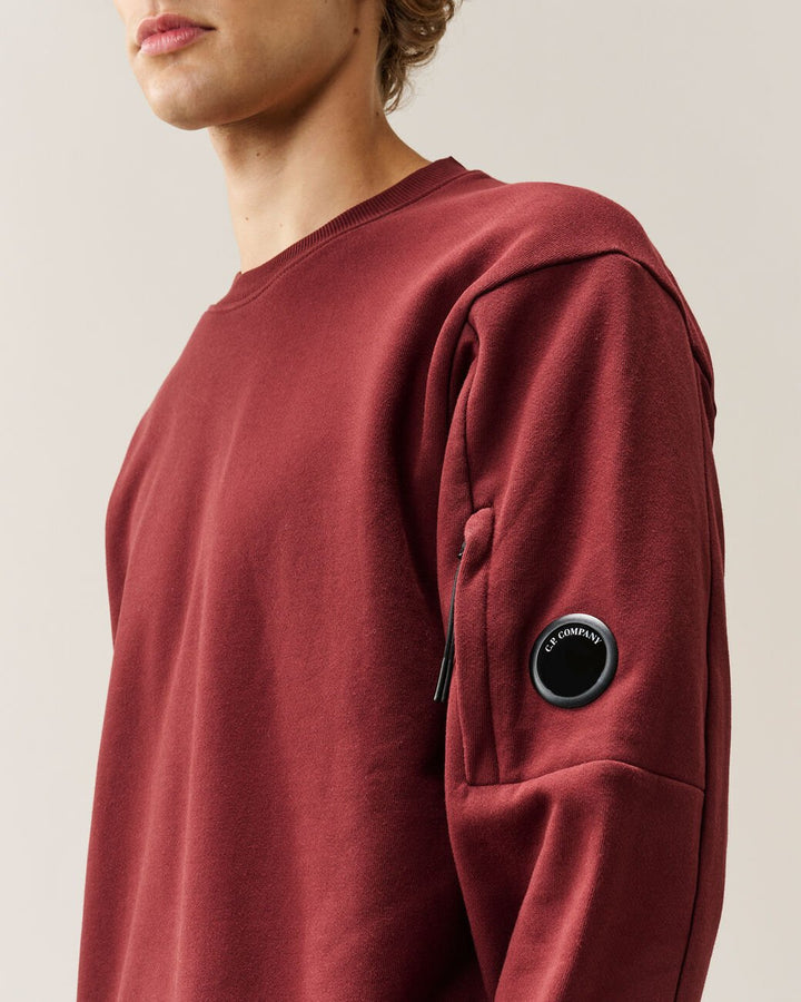 C.P. COMPANY - Sweat-shirt Diagonal Raised Fleece Lens Rouge Andorre - Lothaire