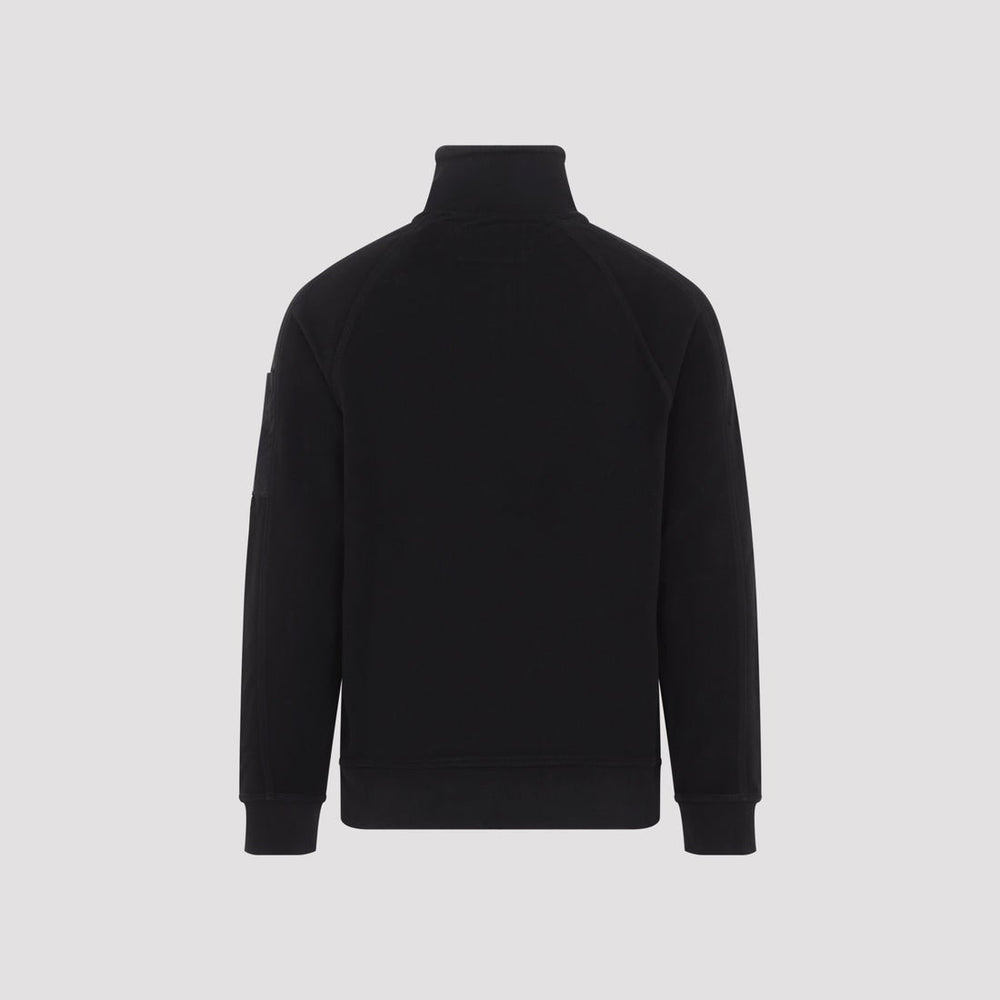 C.P. COMPANY - Sweat-shirt Polo Lens zippé Noir - Lothaire