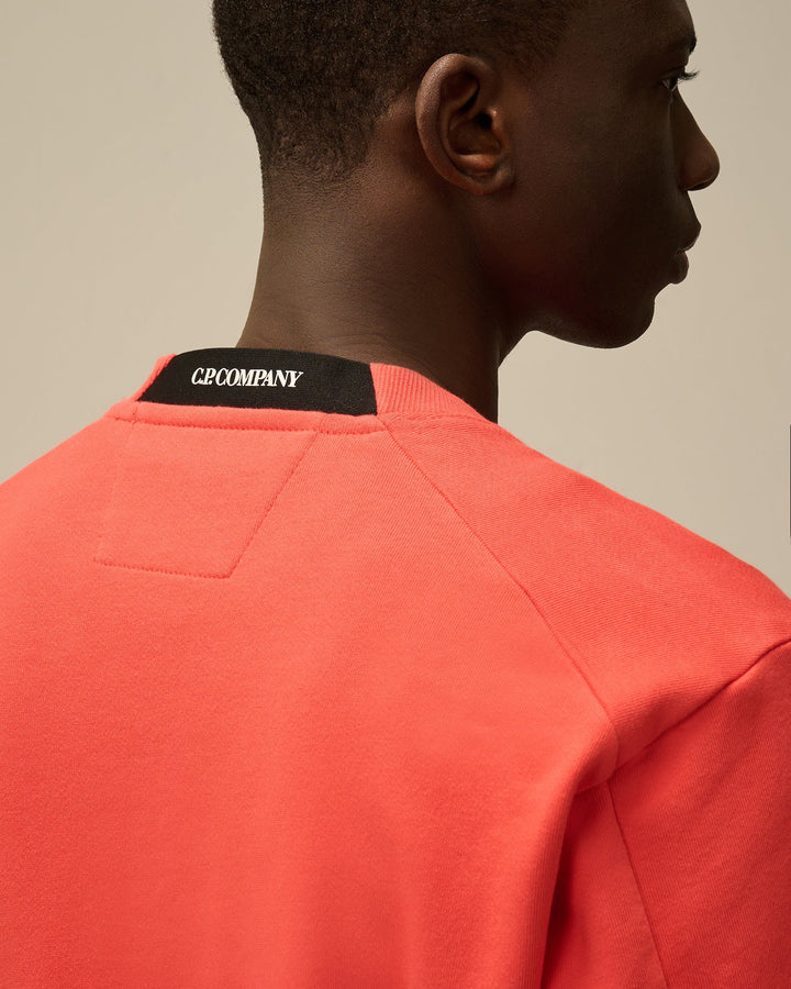 C.P. COMPANY - Sweat-shirt ras du cou en coton brossé Orange - Lothaire