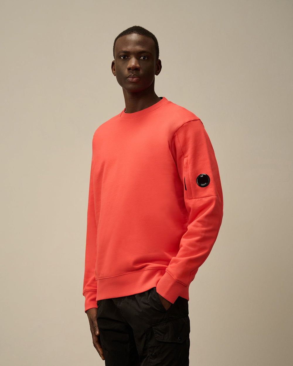 C.P. COMPANY - Sweat-shirt ras du cou en coton brossé Orange - Lothaire