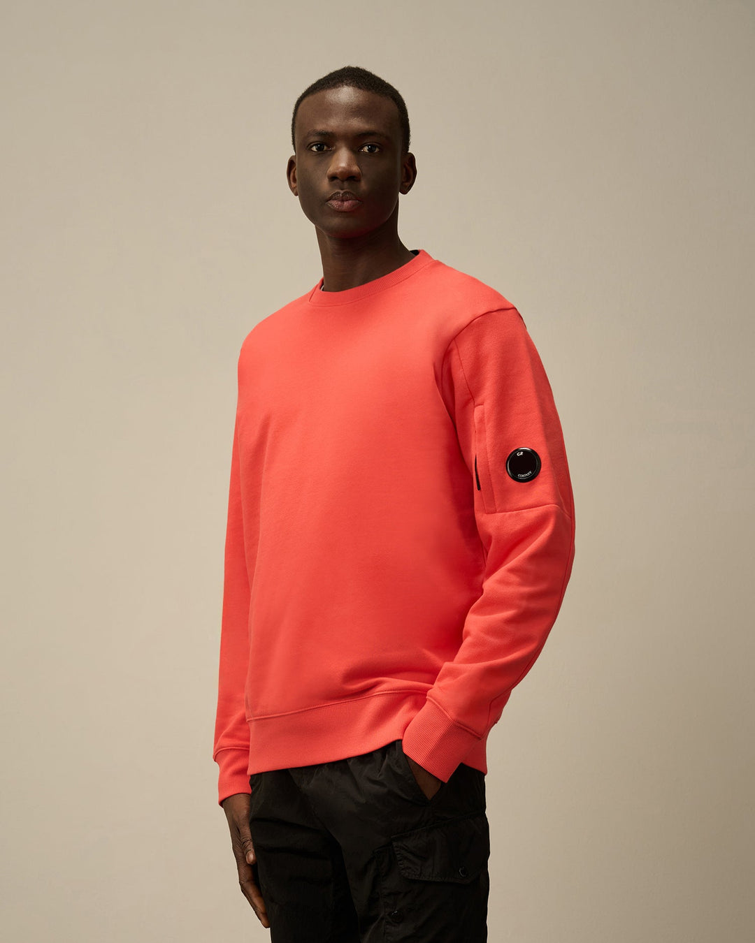 C.P. COMPANY - Sweat-shirt ras du cou en coton brossé Orange - Lothaire