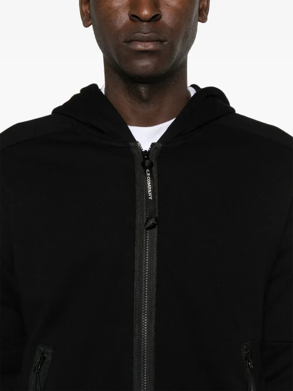 C.P. COMPANY - Sweat-shirt zippé à capuche en coton brossé blue eclipse - Lothaire