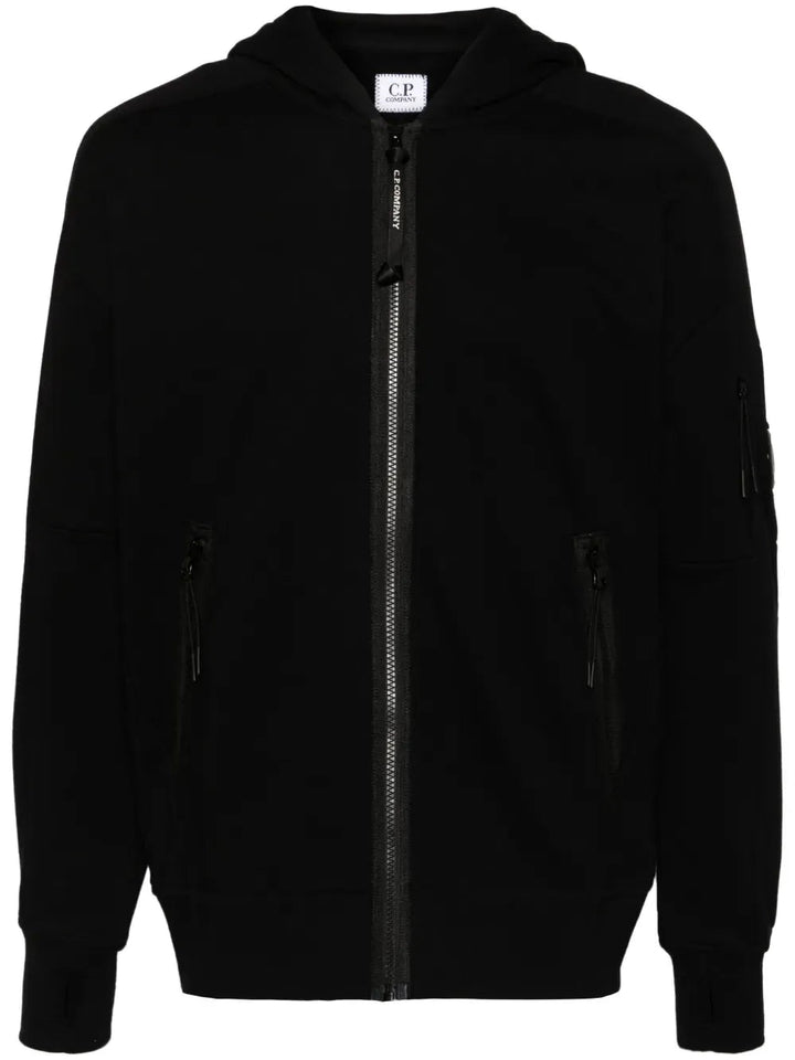 C.P. COMPANY - Sweat-shirt zippé à capuche en coton brossé blue eclipse - Lothaire