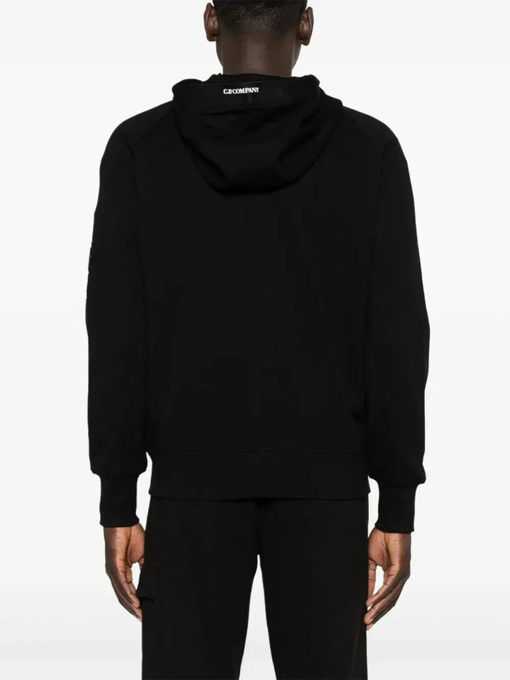 C.P. COMPANY - Sweat-shirt zippé à capuche en coton brossé blue eclipse - Lothaire
