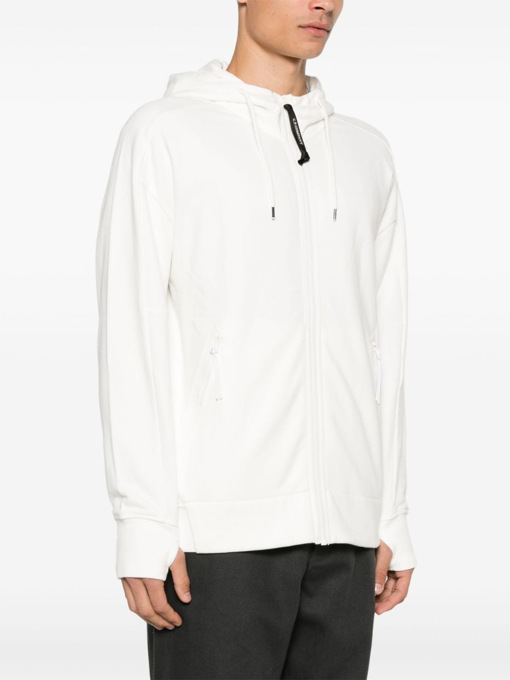 C.P. COMPANY - Sweat zippé à capuche blanc C.P. COMPANY - Sweat zippé à capuche blanc