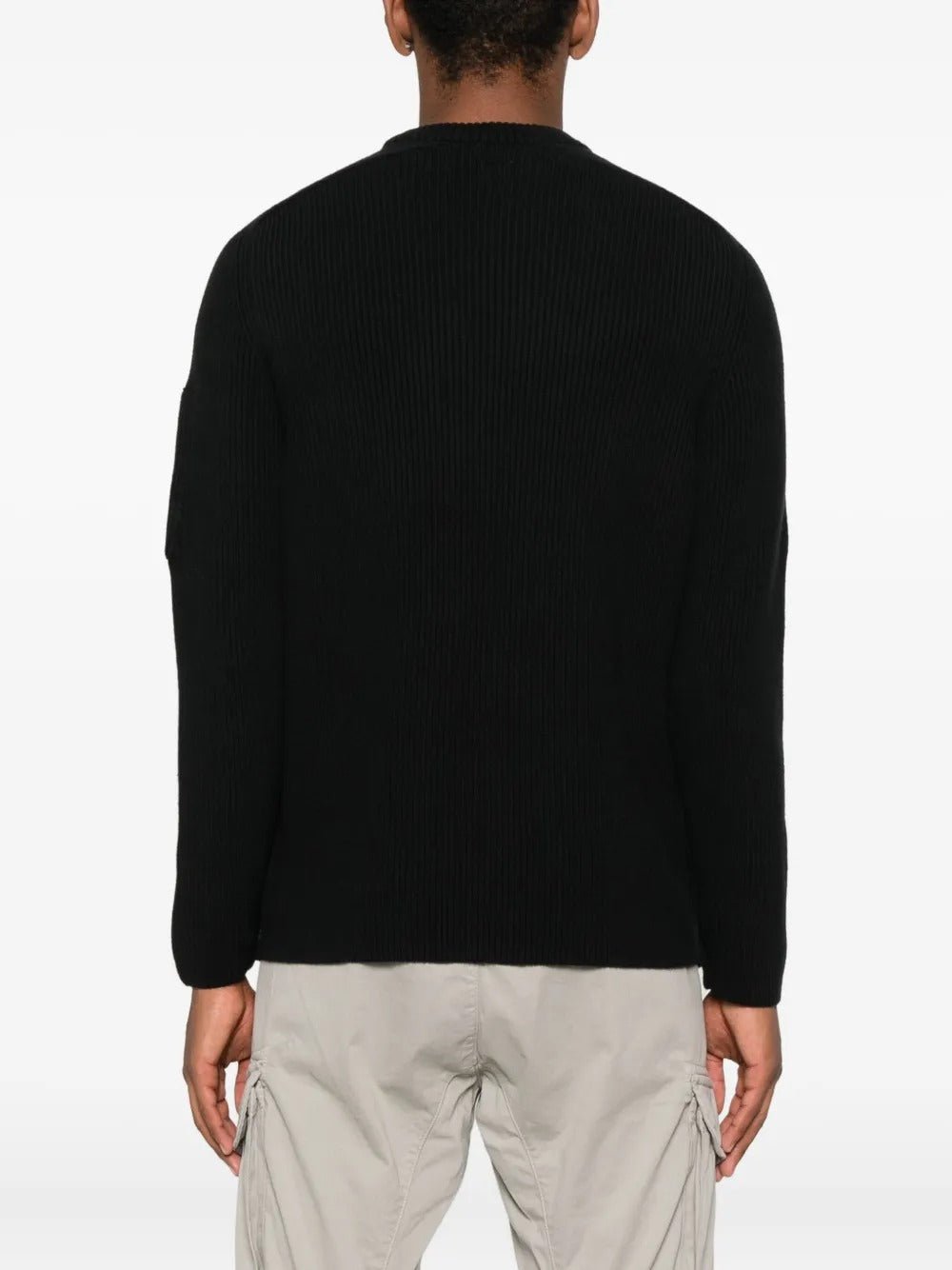 C.P. COMPANY - Sweater Full Rib Crewneck Lens Noir - Lothaire