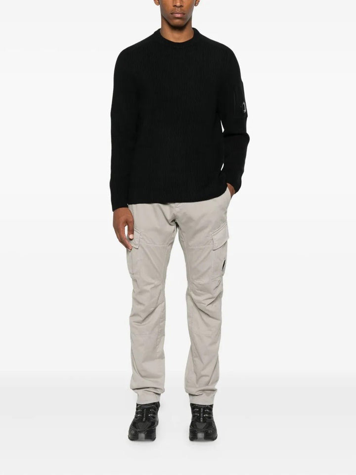 C.P. COMPANY - Sweater Full Rib Crewneck Lens Noir - Lothaire