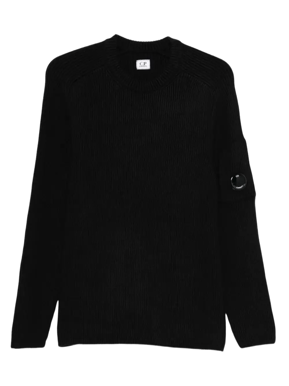 C.P. COMPANY - Sweater Full Rib Crewneck Lens Noir - Lothaire