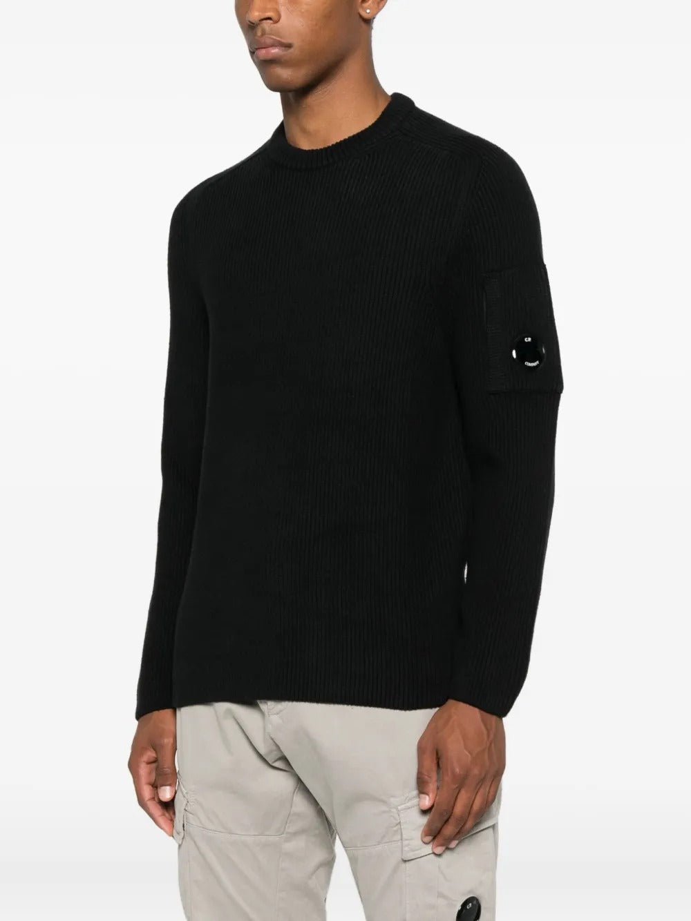 C.P. COMPANY - Sweater Full Rib Crewneck Lens Noir - Lothaire