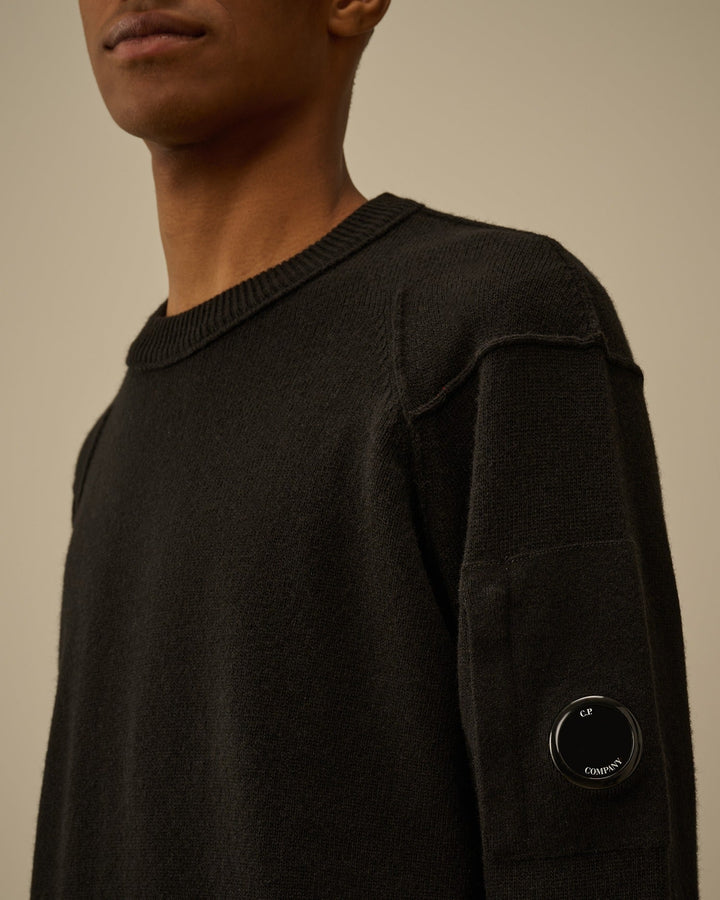 C.P. COMPANY - Sweater Lambswool GRS Crewneck Lens Noir - Lothaire