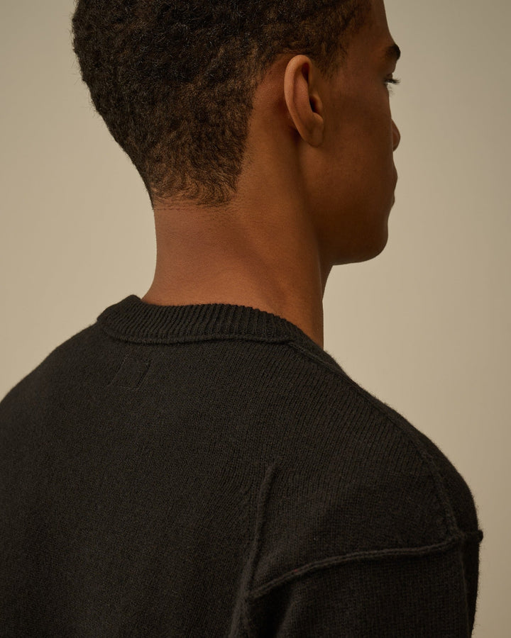 C.P. COMPANY - Sweater Lambswool GRS Crewneck Lens Noir - Lothaire