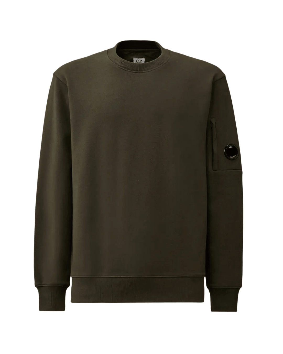 C.P. COMPANY - Sweatshirt Diagonal Raised Fleece Crewneck Lens Dark Shadow - Lothaire