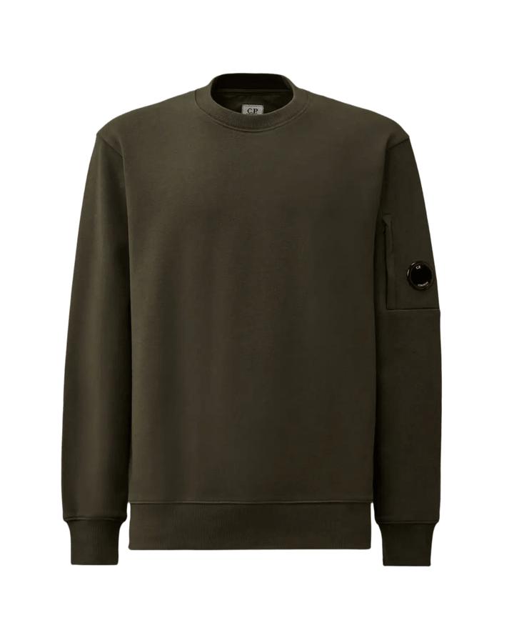 C.P. COMPANY - Sweatshirt Diagonal Raised Fleece Crewneck Lens Dark Shadow - Lothaire
