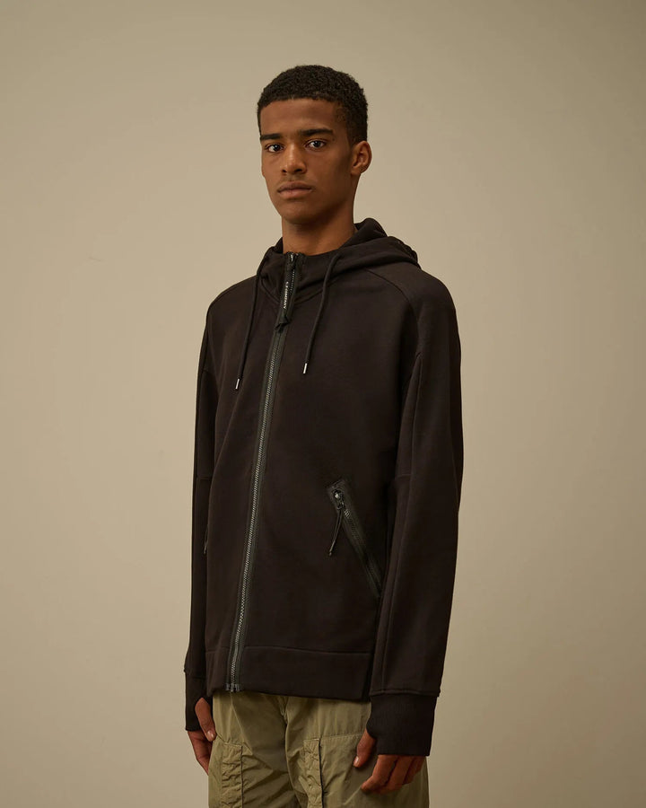 C.P. COMPANY - Sweatshirt Diagonal Raised Fleece Goggle Noir - Lothaire