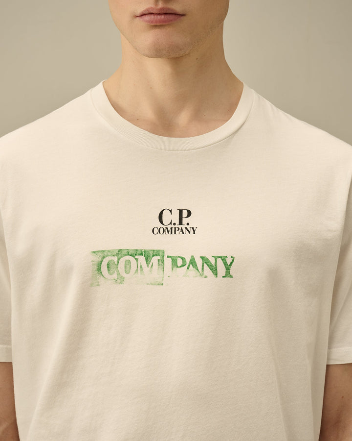 C.P. COMPANY - T-shirt 24/1 Jersey Logo blanc - Lothaire