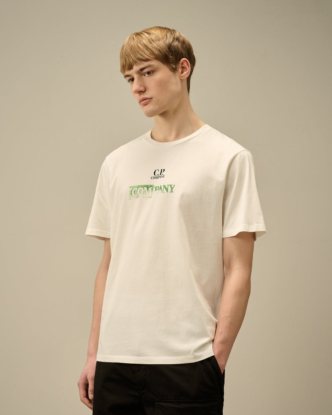 C.P. COMPANY - T-shirt 24/1 Jersey Logo blanc - Lothaire