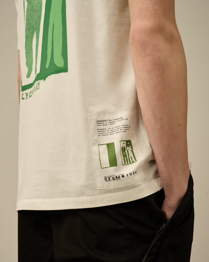 C.P. COMPANY - T-shirt 24/1 Jersey Logo blanc - Lothaire