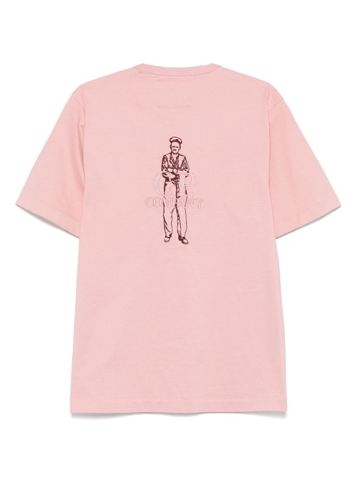 C.P. Company - t-shirt à broderies British Sailor rose - Lothaire