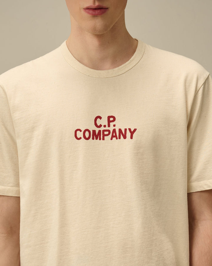 C.P. COMPANY - T-shirt à logo en jersey naturel Blanc cassé - Lothaire