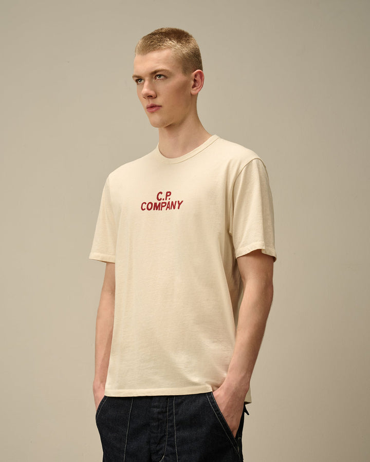 C.P. COMPANY - T-shirt à logo en jersey naturel Blanc cassé - Lothaire