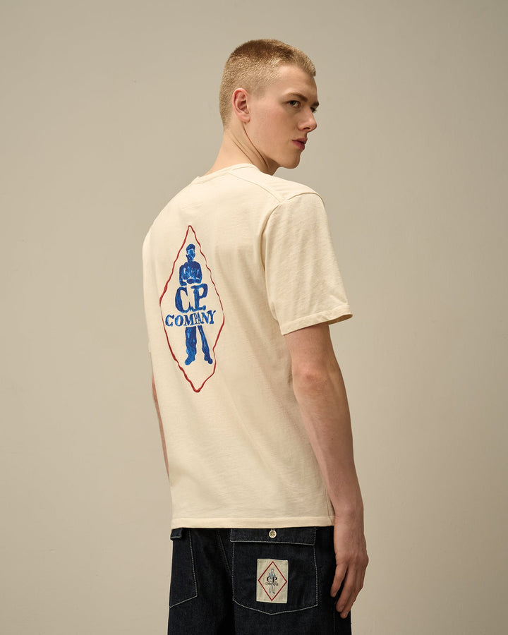 C.P. COMPANY - T-shirt à logo en jersey naturel Blanc cassé - Lothaire
