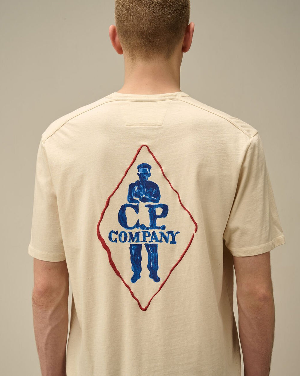 C.P. COMPANY - T-shirt à logo en jersey naturel Blanc cassé - Lothaire