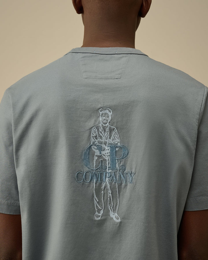 C.P. COMPANY - T-shirt dans un jersey de coton mercerisé Bleu ciel - Lothaire