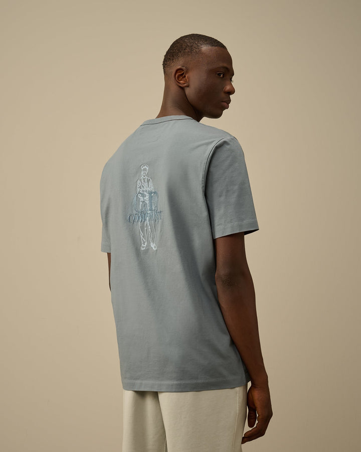 C.P. COMPANY - T-shirt dans un jersey de coton mercerisé Bleu ciel - Lothaire