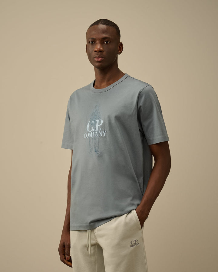 C.P. COMPANY - T-shirt dans un jersey de coton mercerisé Bleu ciel - Lothaire