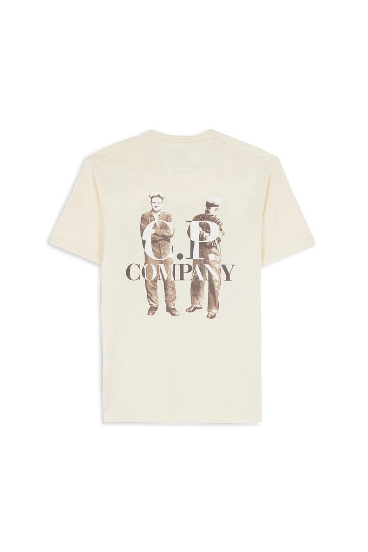 C.P. COMPANY - T-shirt T - SHIRTS SHORT SLEEVE IN JERSEY 30/1 - Beige - Lothaire