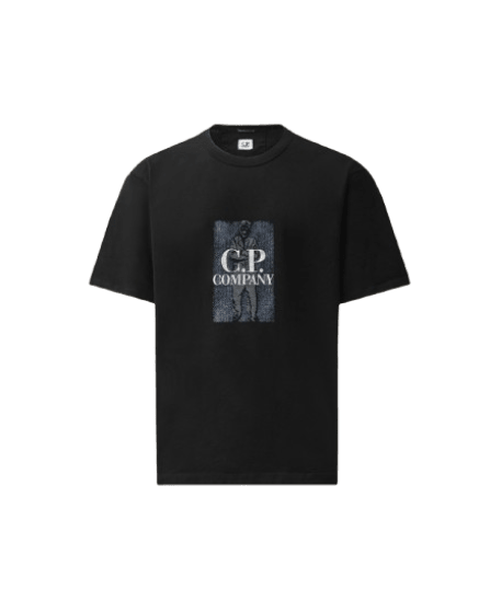 C.P. COMPANY - T-shirt Twisted Chest Logo en jersey mercerisé 30/2 Noir - Lothaire