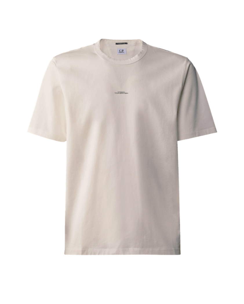 C.P. Company - The Metropolis Series Mercerized Jersey Printed Logo T-Shirt blanc - Lothaire