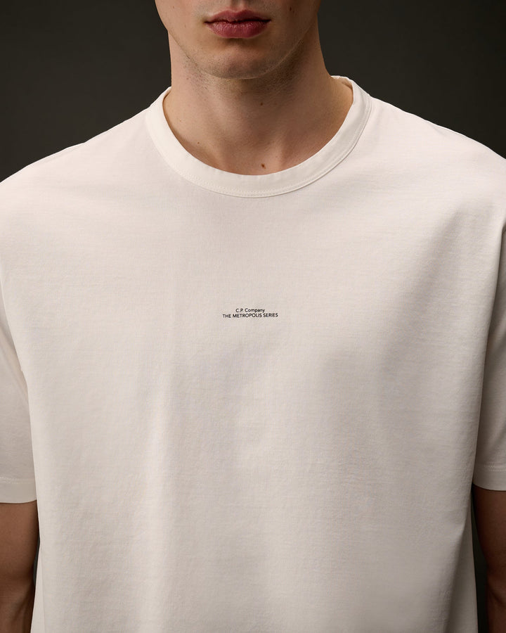C.P. Company - The Metropolis Series Mercerized Jersey Printed Logo T-Shirt blanc - Lothaire
