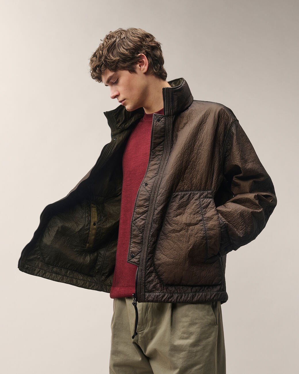 C.P. COMPANY - Veste réversible Bi-Face Vert kaki - Lothaire