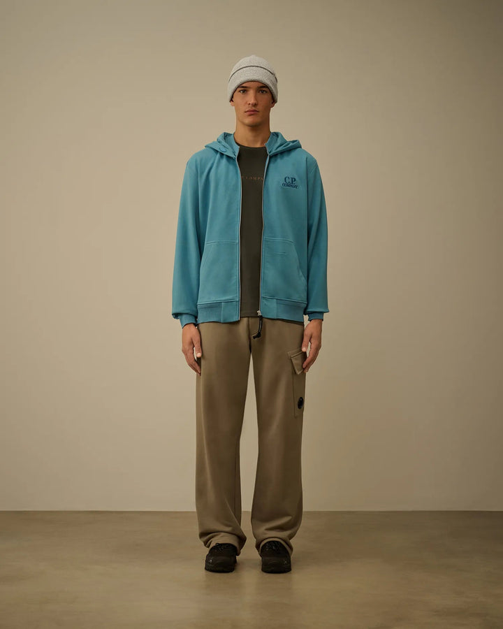 C.P.COMPANY - Diagonal Raised Fleece Cargo Lens Sweatpants Fallen Rock - Lothaire