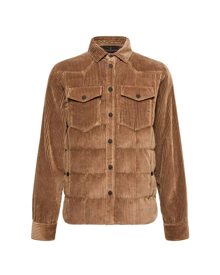 MONCLER - Doudoune-chemise Gelt côtelée Marron
