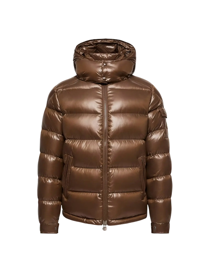 MONCLER - Doudoune courte à capuche Moncler Maya Marron