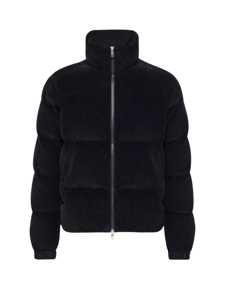 MONCLER - Doudoune courte Esparron en velours côtelé Bleu foncé